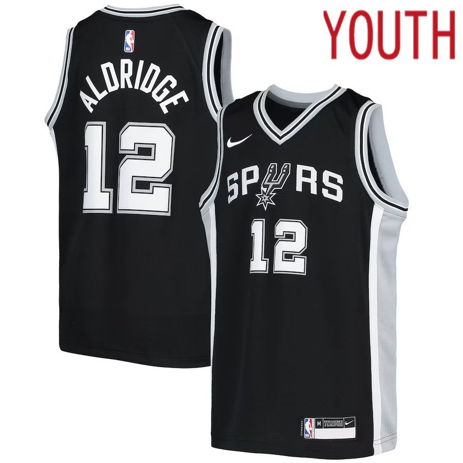 Youth San Antonio Spurs 12 LaMarcus Aldridge Nike Black Swingman NBA Jersey